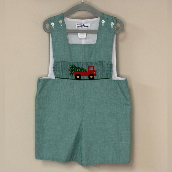 Silly Goose Other - Silly Goose Hand Smocked: Baby Boy Christmas Truck & Tree Jon Jon, Size 18m